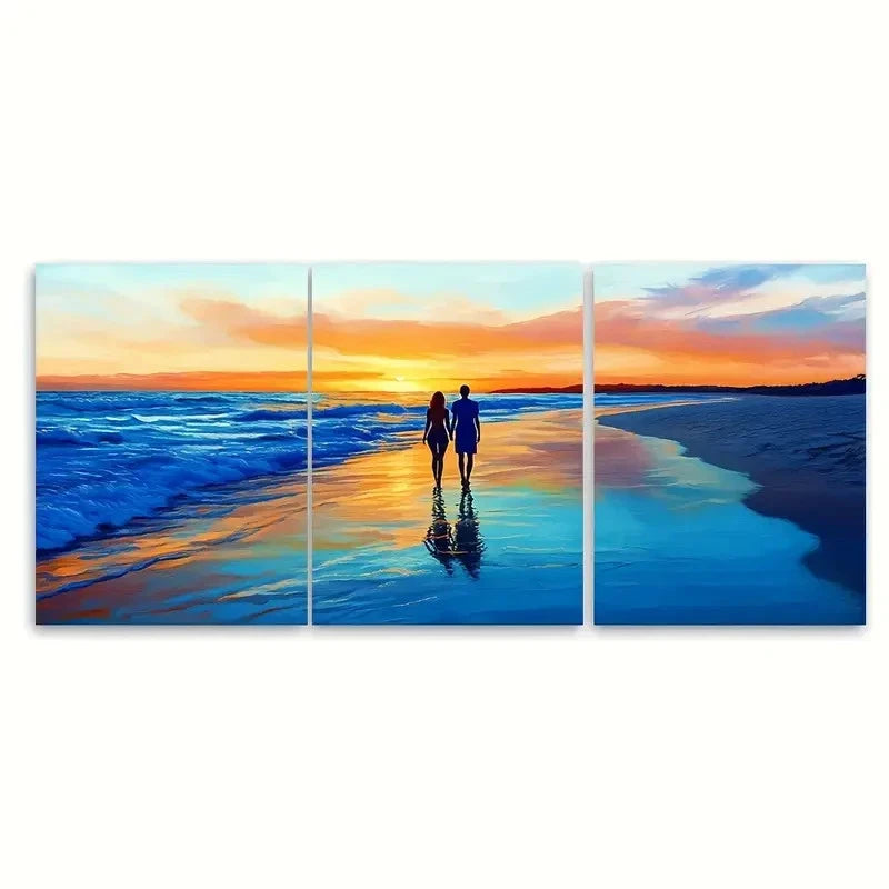 3pcs Coogee Beach Australia Wall Art Set Canvas Framed 40x60cm - High Quality Print 100% Australian Made Wall Canvas Ready to Hang - Bella Home Decor