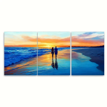 3pcs Coogee Beach Australia Wall Art Set Canvas Framed 40x60cm - High Quality Print 100% Australian Made Wall Canvas Ready to Hang - Bella Home Decor