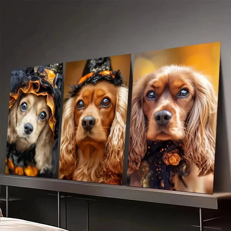 3pcs Spooky Corgi Mom Costume Dog   Wall Art Canvas  Framed 60x90cm - High Quality Print 100% Australian Made Wall Canvas Ready to Hang