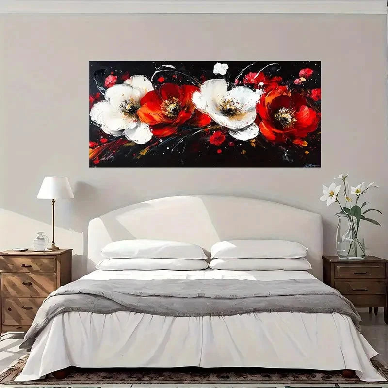 Modern Abstract Floral Wall Art Canvas Office Home Room Framed 120x60cm