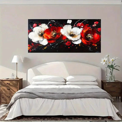 Modern Abstract Floral Wall Art Canvas Office Home Room Framed 120x60cm