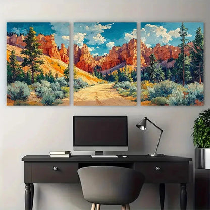 3pcs Bryce Canyon Utah National Park Nature Metal Print Ready to Hang Art - Bella Home Decor