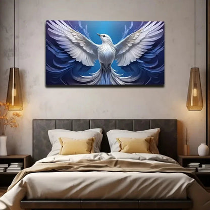 Elegant White Dove Wall Art Canvas Office Home Room Framed 120x60cm