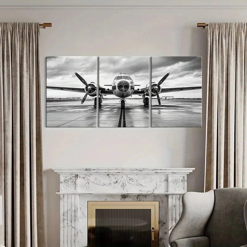 3pcs Industrial Design with Dramatic Sky Metal Print Ready to Hang Art - Bella Home Decor