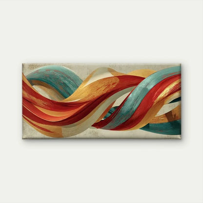 Abstract Waves Wall Art Canvas Office Home Room Framed 120x60cm