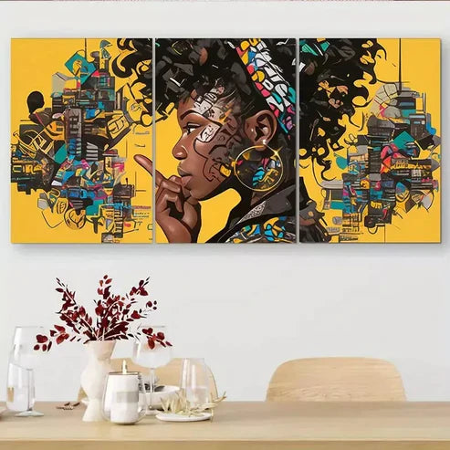 3pcs Urban - Inspired Portrait Triptych Wall Art Set Wall Art Canvas Unframed - High Quality Print 100% Australian Made Wall Canvas