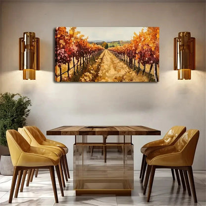 The Autumn Vineyard Scenery Wall Art Canvas Office Home Room Framed 120x60cm - Bella Home Decor