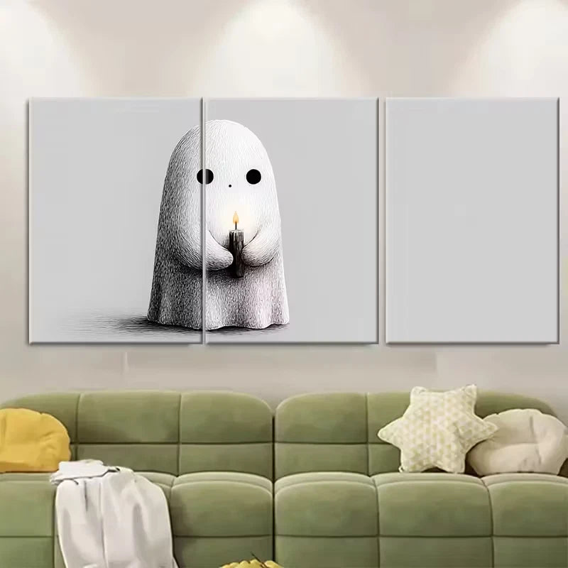 3pcs Cute Halloween Art Print, Metal Print Ready to Hang Art - Bella Home Decor