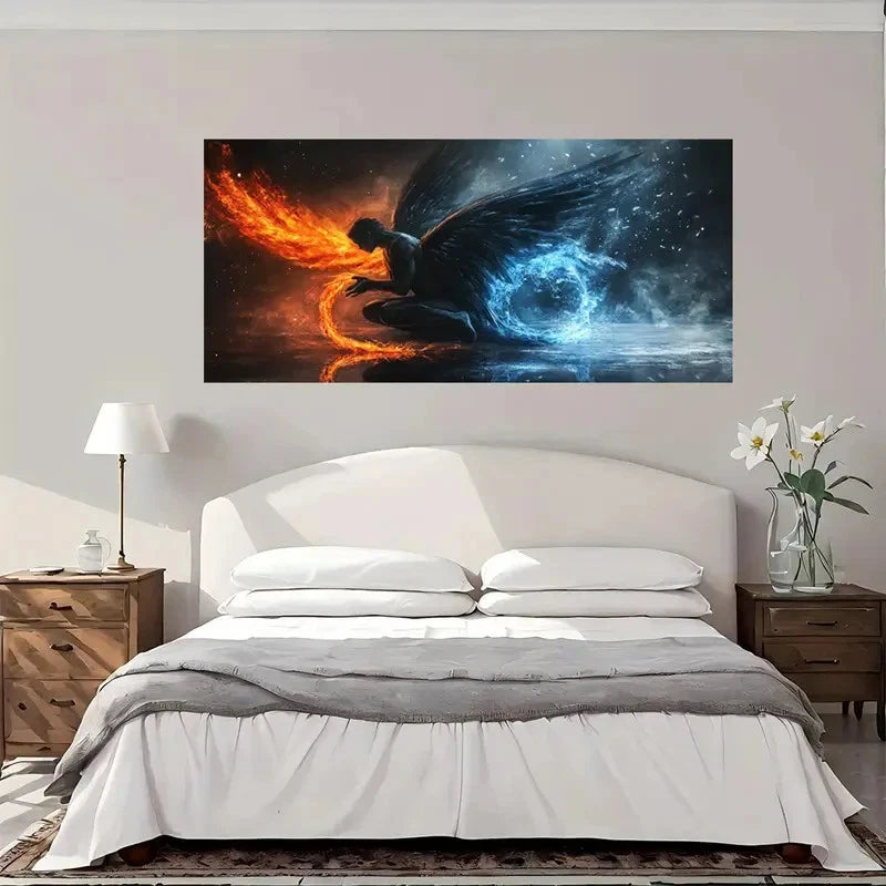 Elements Angelic Wall Art Canvas Office Home Room Framed 120x60cm