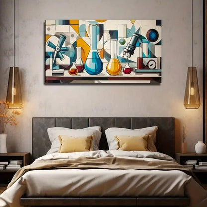 Chemical Laboratory Wall Art Canvas Office Home Room Framed 120x60cm