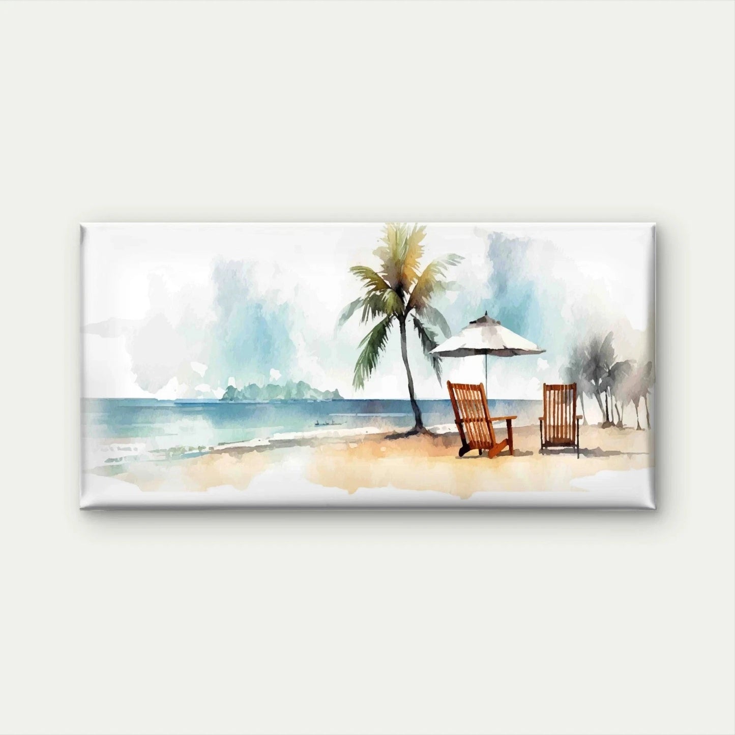 Abstract Watercolor Seascape Wall Art Canvas Office Home Room Framed 120x60cm