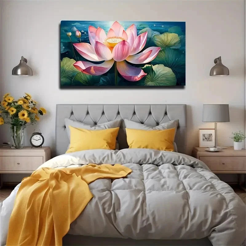 Vivid For Lotus Amazing Yoga Wall Art Canvas Office Home Room Framed 120x60cm