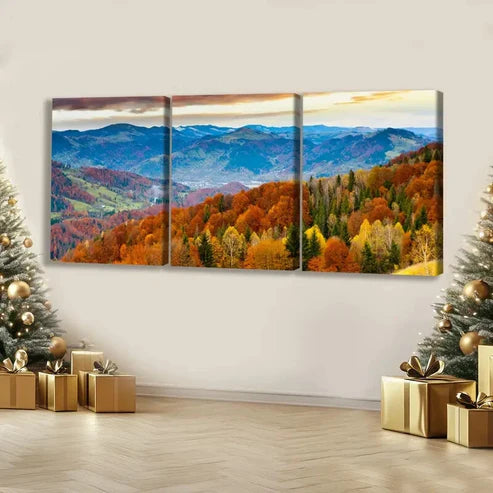 3pcs Fantasy Nature Valley Scene Colorful Trees Wall Art Set Canvas Unframed - High Quality Print 100% Australian Made Wall Canvas