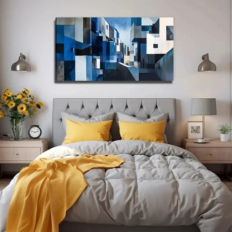 Street Scenery Suitable Wall Art Canvas Office Home Room Framed 120x60cm