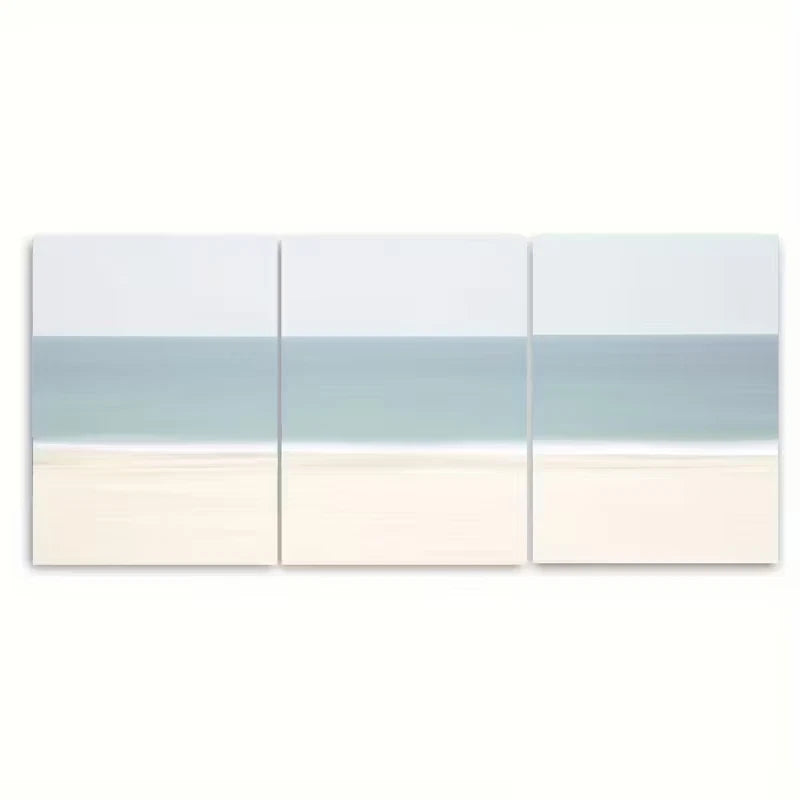 3pcs Beach Scene with Sandy Shore Metal Print Ready to Hang Art - Bella Home Decor