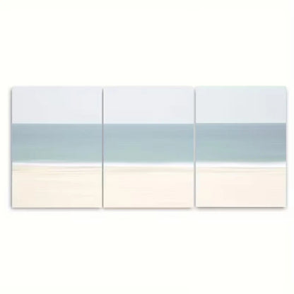 3pcs Beach Scene with Sandy Shore Metal Print Ready to Hang Art - Bella Home Decor