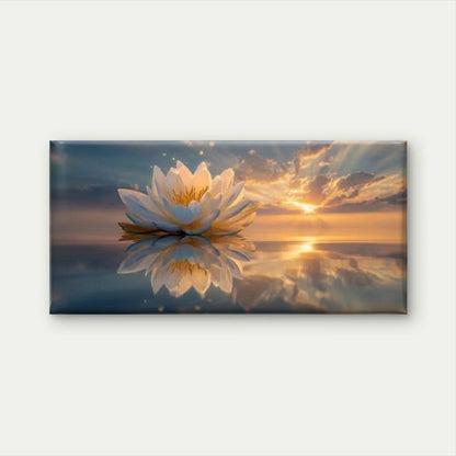 Lotus Flower & Calm Waters Wall Art Canvas Office Home Room Framed 120x60cm