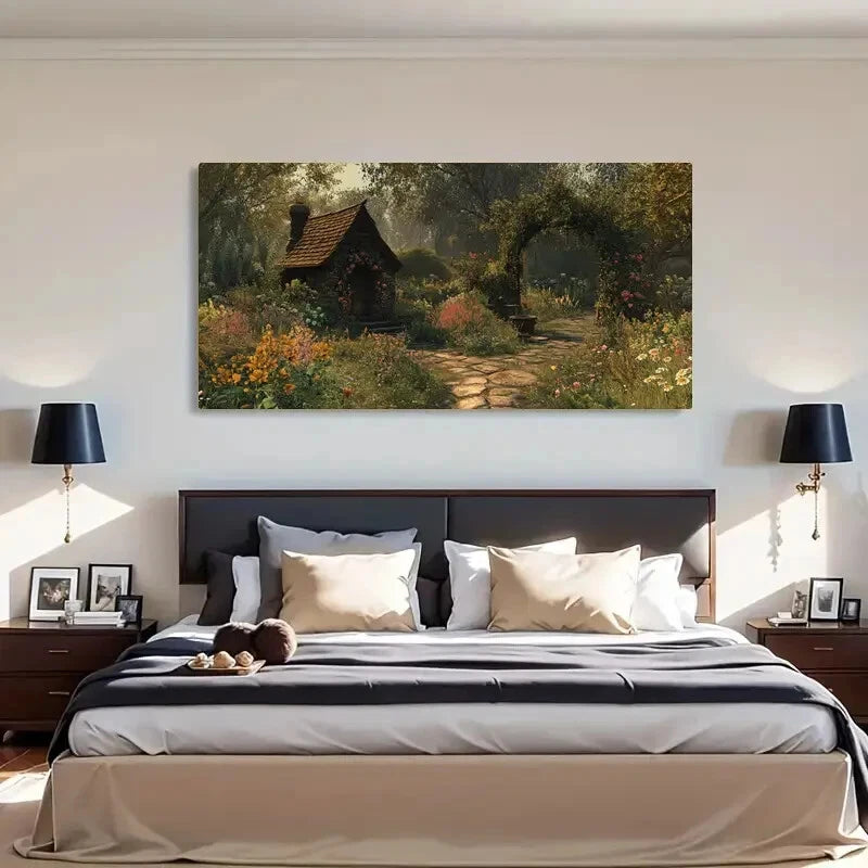 Stone Path And Arched Porch Wall Art Canvas Office Home Room Framed 120x60cm - Bella Home Decor
