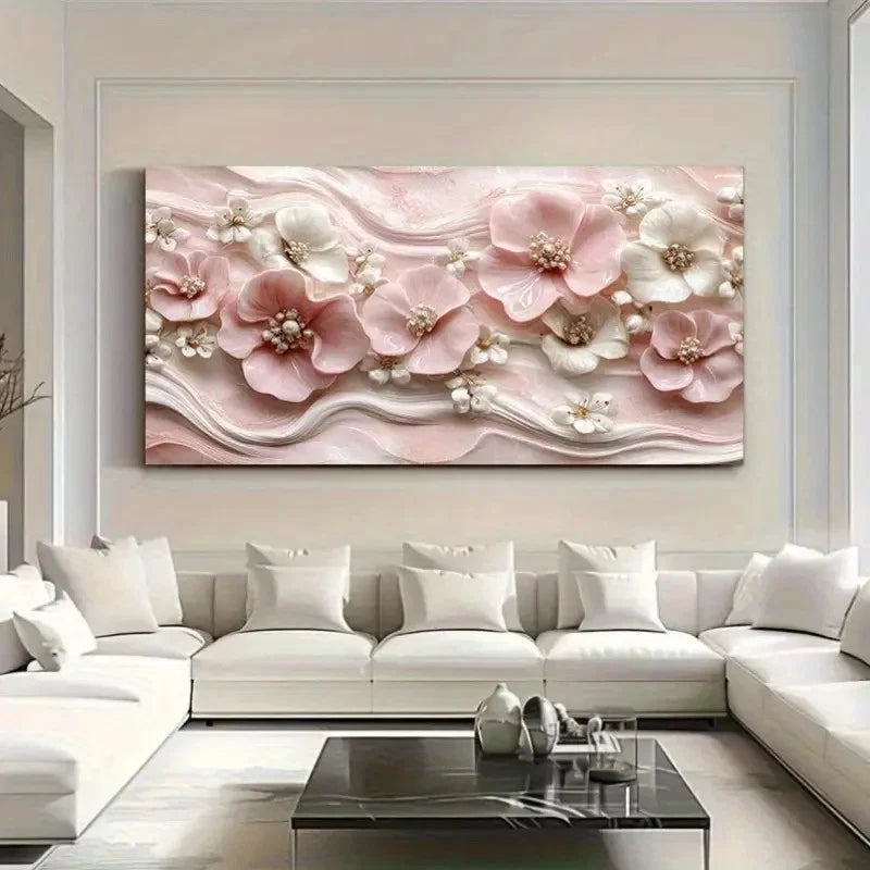 Luxury Colourful Flower Wall Art Canvas Office Home Room Framed 120x60cm