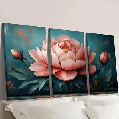 3pcs Pink Peony Nature Artwork PN Wall Art Canvas Unframed – High Quality Print 100% Australian Made Wall Canvas