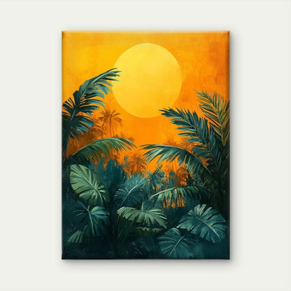 Boho Jungle Palm Leaf Abstract  60x90cm Metal Print Ready to Hang