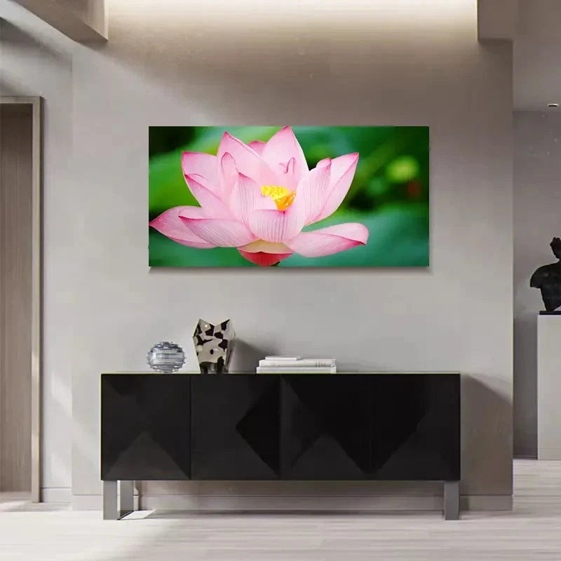 Botany  Lotus Flower Fresh Wall Art Canvas Office Home Room Framed 120x60cm