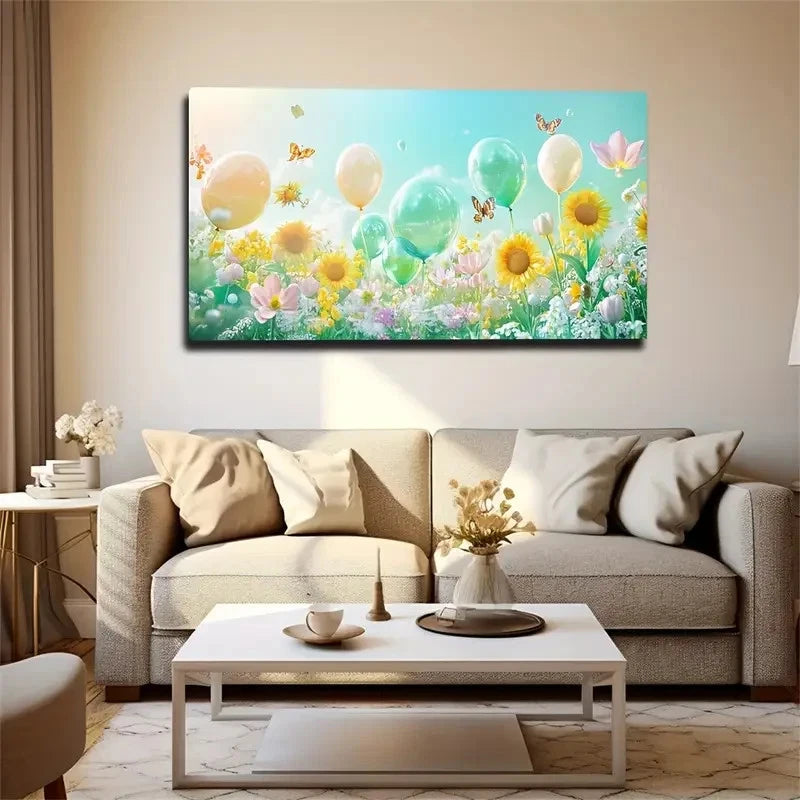 Large Butterfly And Flower Wall Art Canvas Office Home Room Framed 120x60cm