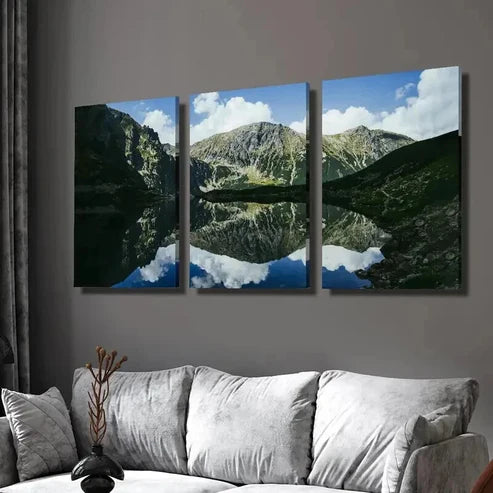 3pcs Lake Scenery of The Tatra Mountains Wall Art Set Canvas Unframed - High Quality Print 100% Australian Made Wall Canvas