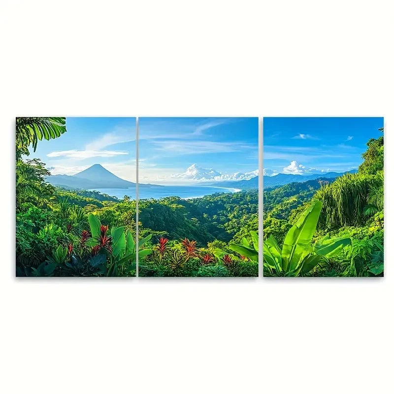3pcs Costa Rican Paradise Metal Print Ready to Hang Art - Bella Home Decor