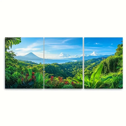 3pcs Costa Rican Paradise Metal Print Ready to Hang Art - Bella Home Decor
