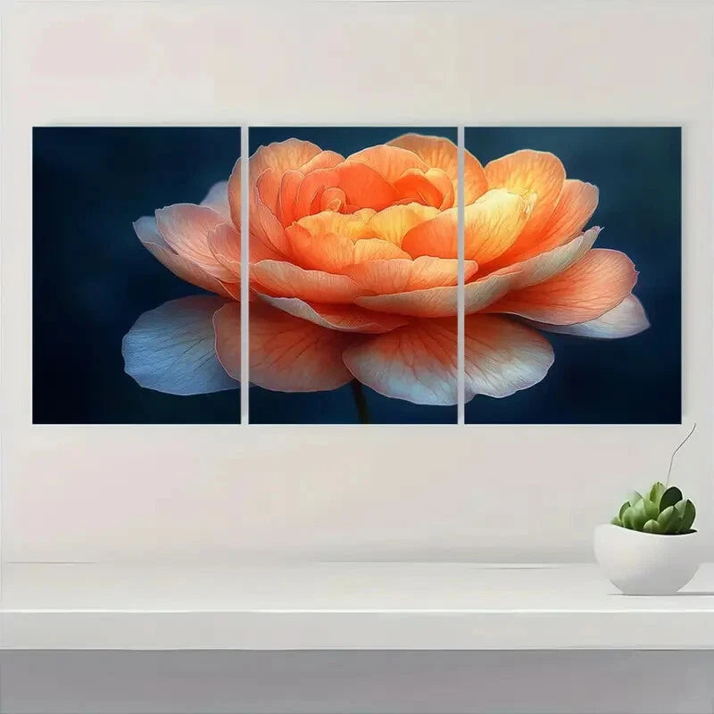 3pcs Vibrant Begonia Flower Prints Metal Print Ready to Hang Art - Bella Home Decor