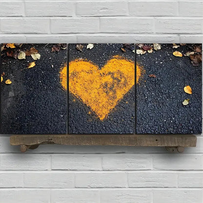 3pcs Love Made of Leaves Black Themed Metal Print Ready to Hang Art - Bella Home Decor