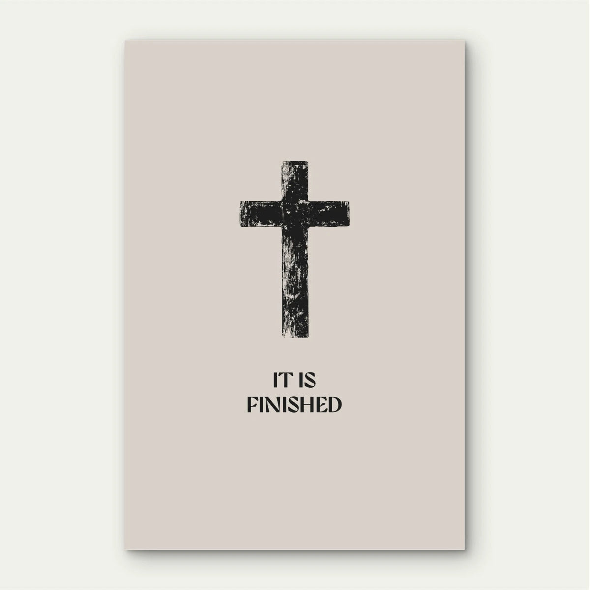 Minimalist It Is Finished Cross Christian 40x60cm Metal Print Ready to Hang