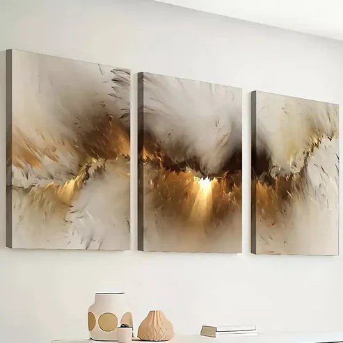 3pcs Simple Style Modern Art, Abstract Orange Wall Art Set Wall Art Canvas Unframed - High Quality Print 100% Australian Made Wall Canvas