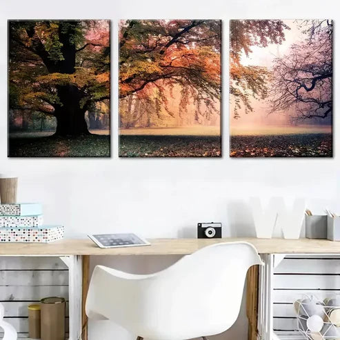 3pcs Forest Sunrise Morning Scenery Wall Art Canvas Unframed - High Quality Print 100% Australian Made Wall Canvas - Bella Home Decor