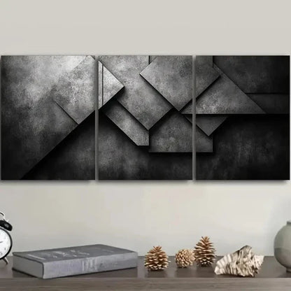 3pcs Modern Geometric Shapes Wall Art Set Canvas Unframed - High Quality Print 100% Australian Made Wall Canvas - Bella Home Decor
