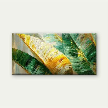 Abstract Design of Banana Leave Wall Art Canvas Office Home Room Framed 120x60cm - Bella Home Decor