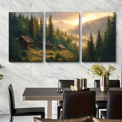 3pcs of Eastern European Carpathians Metal Print Ready to Hang Art