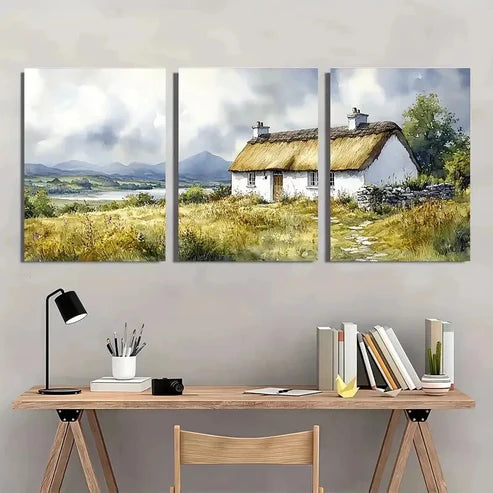 3pcs County Tupperware Landscape Wall Art Canvas Unframed - High Quality Print 100% Australian Made Wall Canvas - Bella Home Decor
