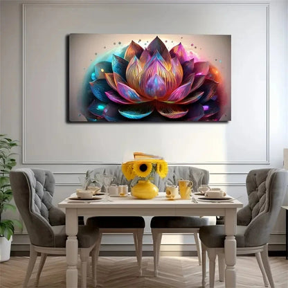 Magical Lotus Flower Suitable Wall Art Canvas Office Home Room Framed 120x60cm