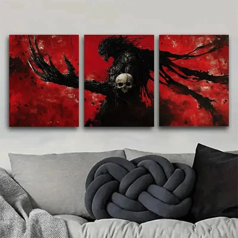 3pcs Dark Fantasy Mysterious Shadowy Perfect Wall Art Set Canvas Framed 50x70cm - High Quality Print 100% Australian Made Wall Canvas Ready to Hang - Bella Home Decor
