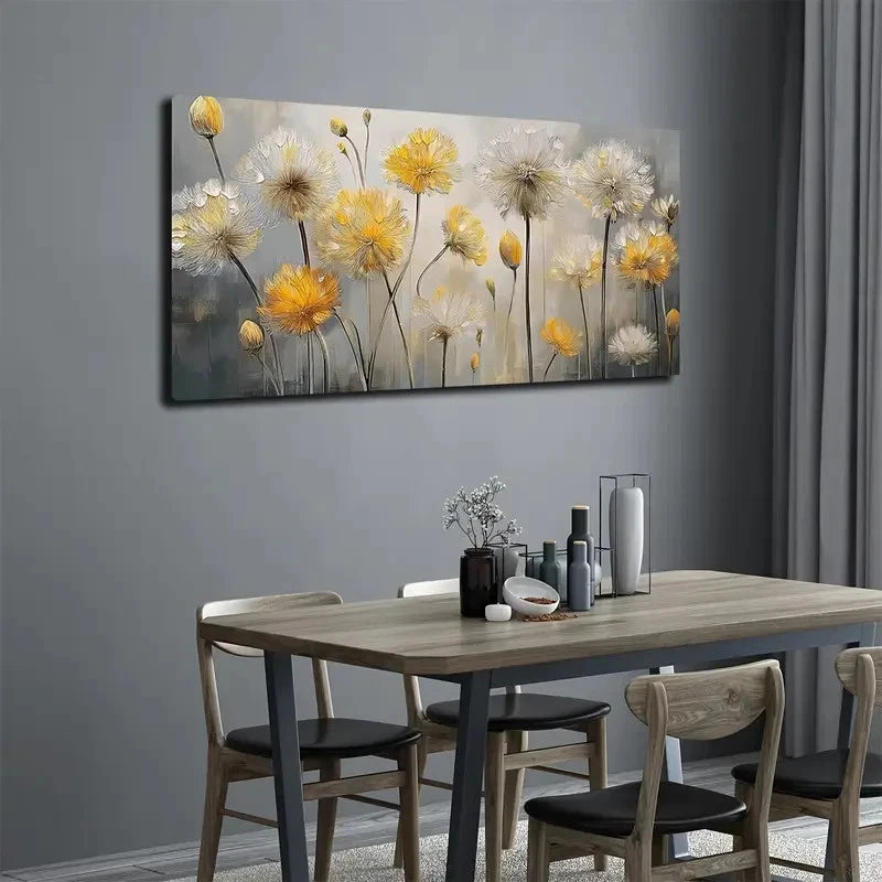 Abstract Dandelion Modern Wall Art canvas office home room framed 120x60cm - Bella Home Decor