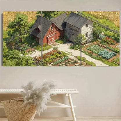 3pcs Rustic Farmhouse Recess Framed Wall Art Set Canvas Framed 40x60cm - High Quality Print 100% Australian Made Wall Canvas Ready to Hang
