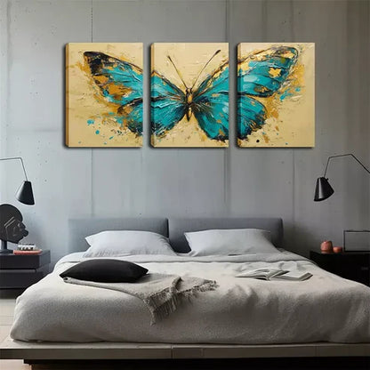 3pcs Stunning Dark Green Butterfly Triptych Wall Art Set Wall Art Canvas Unframed - High Quality Print 100% Australian Made Wall Canvas