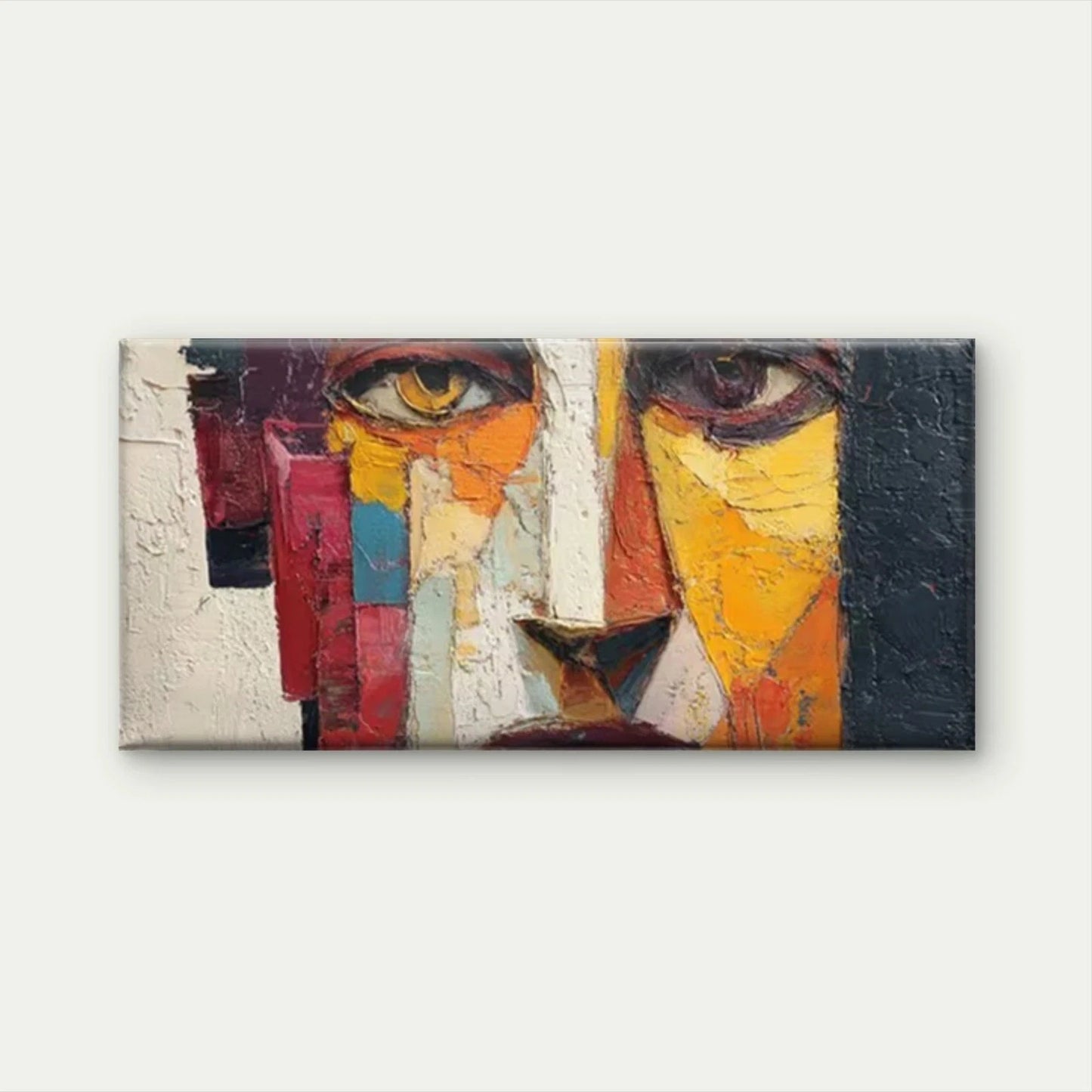 Abstract Portrait Bold Face Wall Art Canvas Office Home Room Framed 120x60cm