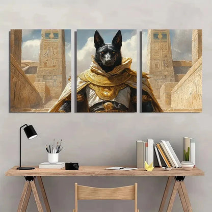 3pcs Egyptian Mythology Featuring the God Wall Art Set Canvas Framed 60x90cm - High Quality Print 100% Australian Made Wall Canvas Ready to Hang