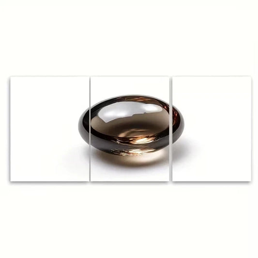 3pcs Minimalist Oval Gemstone like Decor Wall Art Set Canvas Framed 40x60cm – High Quality Print 100% Australian Made Wall Canvas Ready to Hang