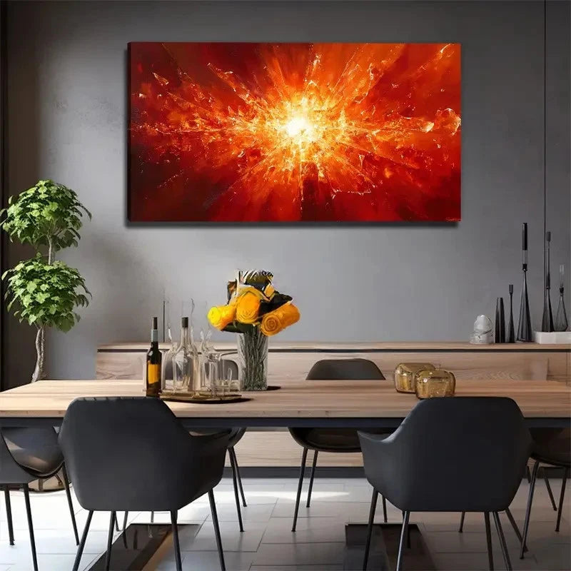 Vibrant Broken Light Wall Art Canvas Office Home Room Framed 120x60cm