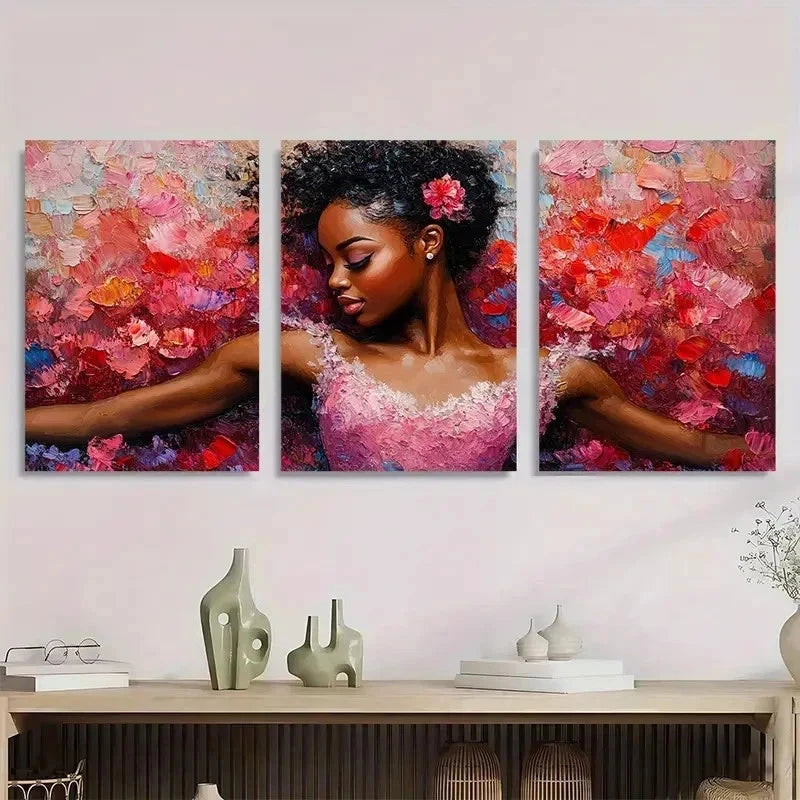 3pcs Ballerina Art Ballet Dancer Perfect Wall Art Set Canvas Framed 40x60cm - High Quality Print 100% Australian Made Wall Canvas Ready to Hang - Bella Home Decor