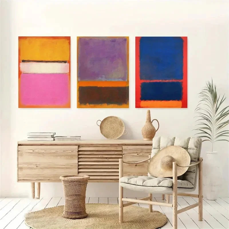 3pcs Abstract Minimal Art Painting Metal Print Ready to Hang Art - Bella Home Decor